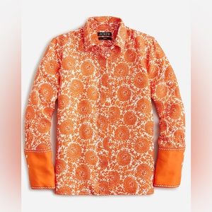 J.Crew Classic-fit drapey cupro-blend shirt in floral crown BQ751